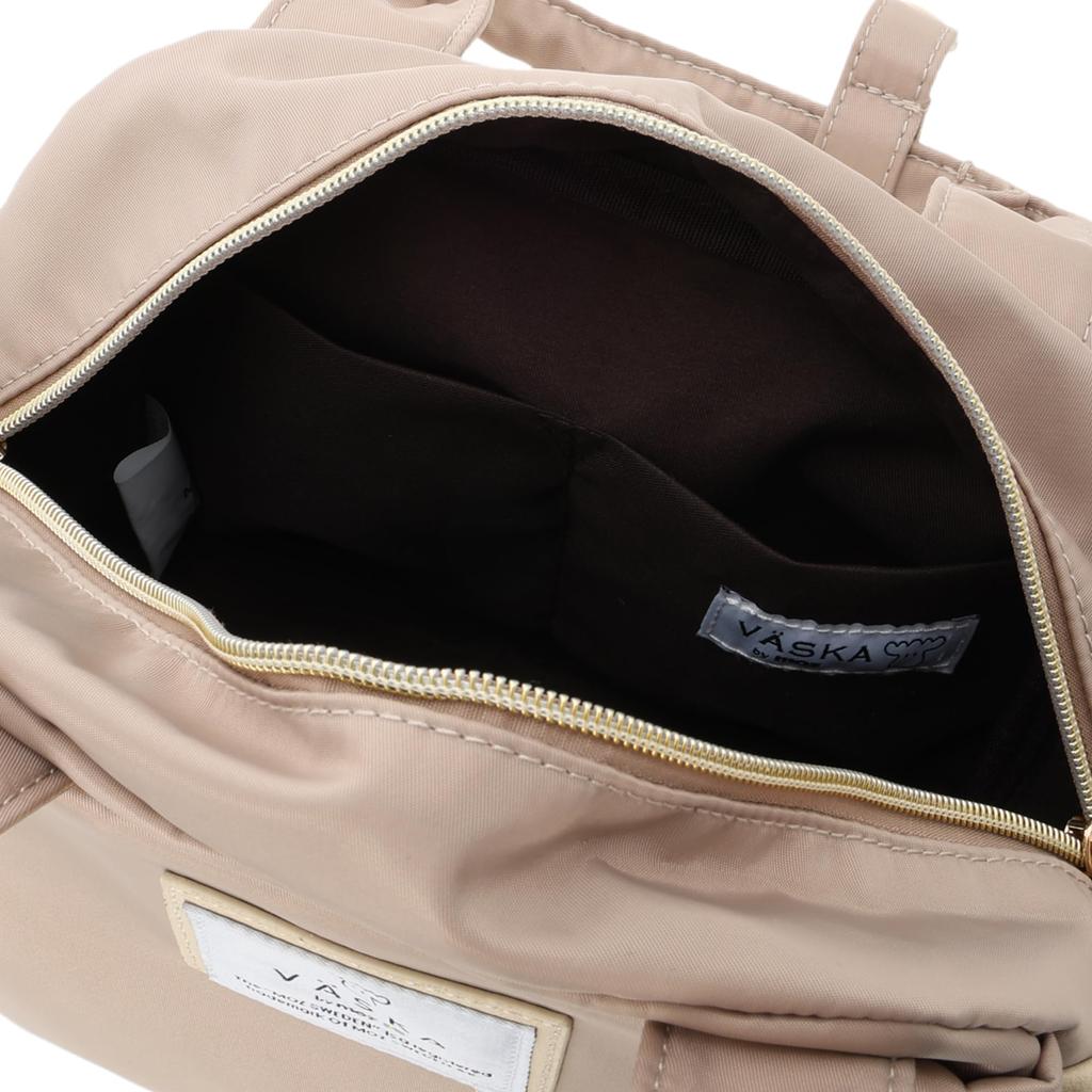 VASKA by Veska Tote Schulter Umhängetasche Synthetischer Schultergurt Mini Boston Tote Bag Schulter Beige [Mozu] Tasche, 2-Wege-Tasche, Damen, Tasche, Klein,