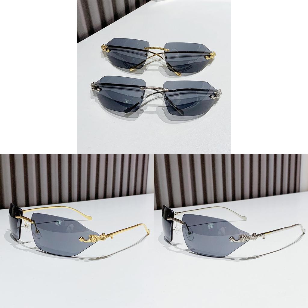 Cheetah Head Unisex Frameless Sunglasses With Uv400 Nonpolarized For Fashion And Travel