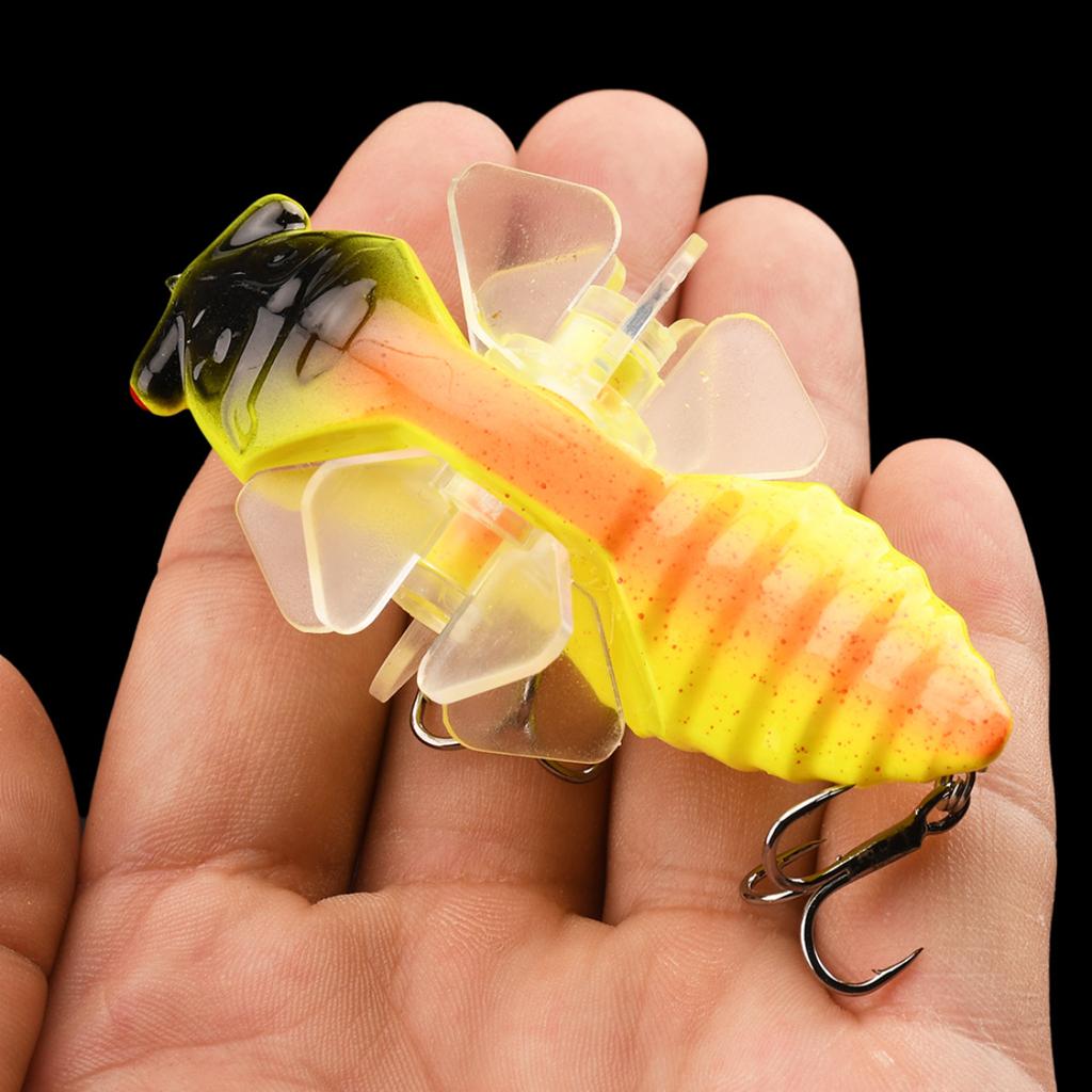 7,5 cm 14G Oberflächen-Rotations-Zikaden-Köder, Bionischer Kunststoff-Hartköder Minnow Traktor-Köder für Süßwasser-Salzwasser-Angeln Angelzubehör