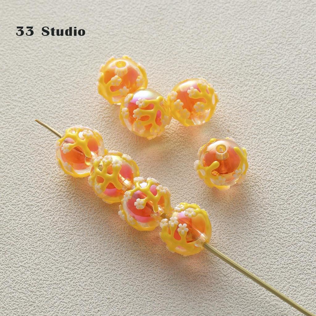 Pure Hand-painted Beads Stickers Diamonds Set Pearl Diy Jewelry Accessories Material Package Beads Car Pendant Cell Phone Chain Beads