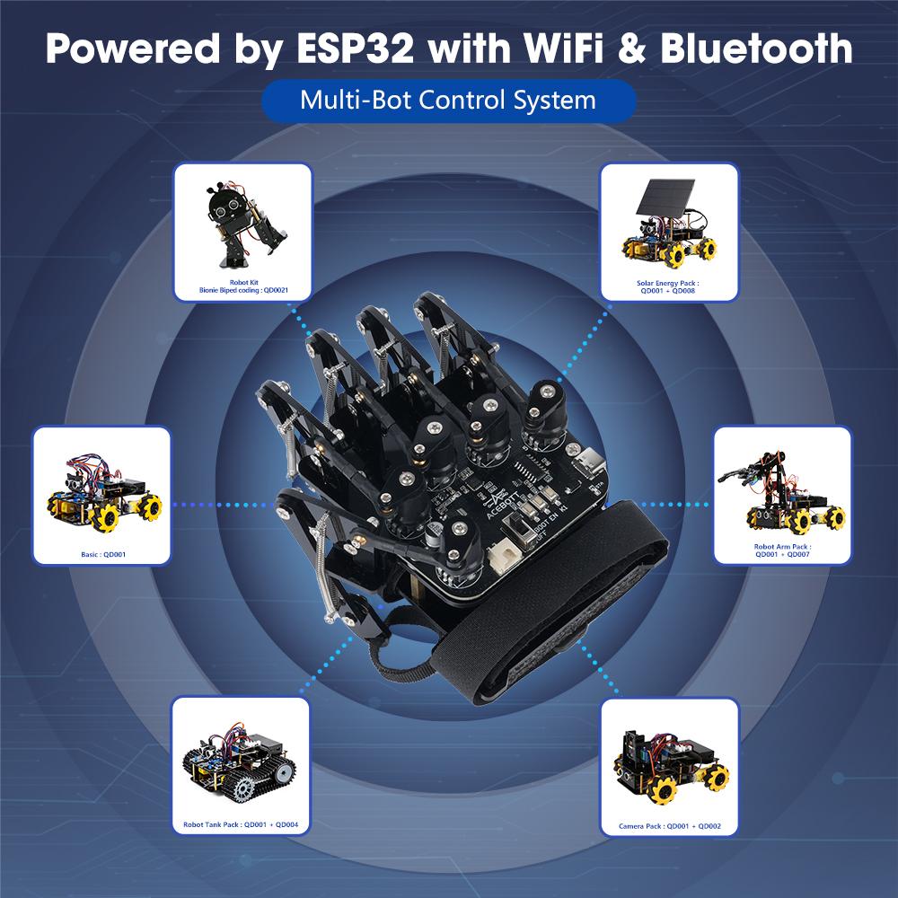DIY Python Programming School Child Coding Stem Education Kids Exoskeleton Smart Robot Sensing Glove Starter Kit Set for Arduino