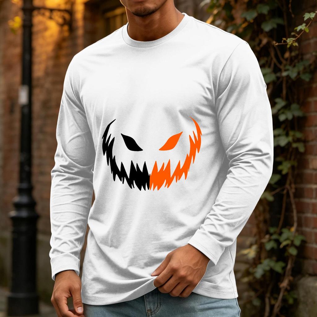 Men's Halloween Casual Long Sleeve Neck Shirt