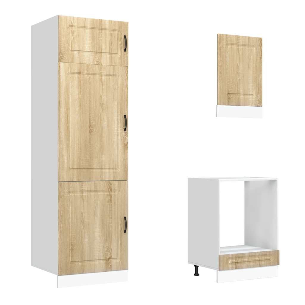 7 Piece Kitchen Cabinet Set Kalmar Sonoma Oak Wood Based Panel