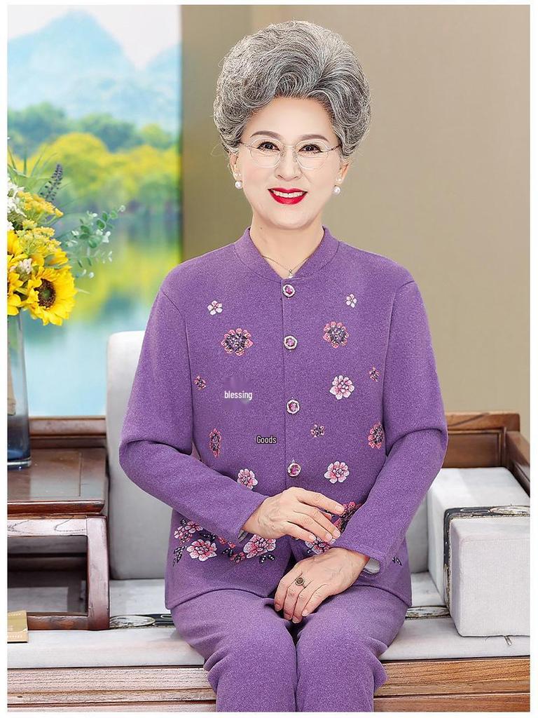 Cozy Autumn & Winter Wear: Cardigans, Warm Velvet Pajama Sets & Thickened Underwear for Middle-Aged & Elderly Women