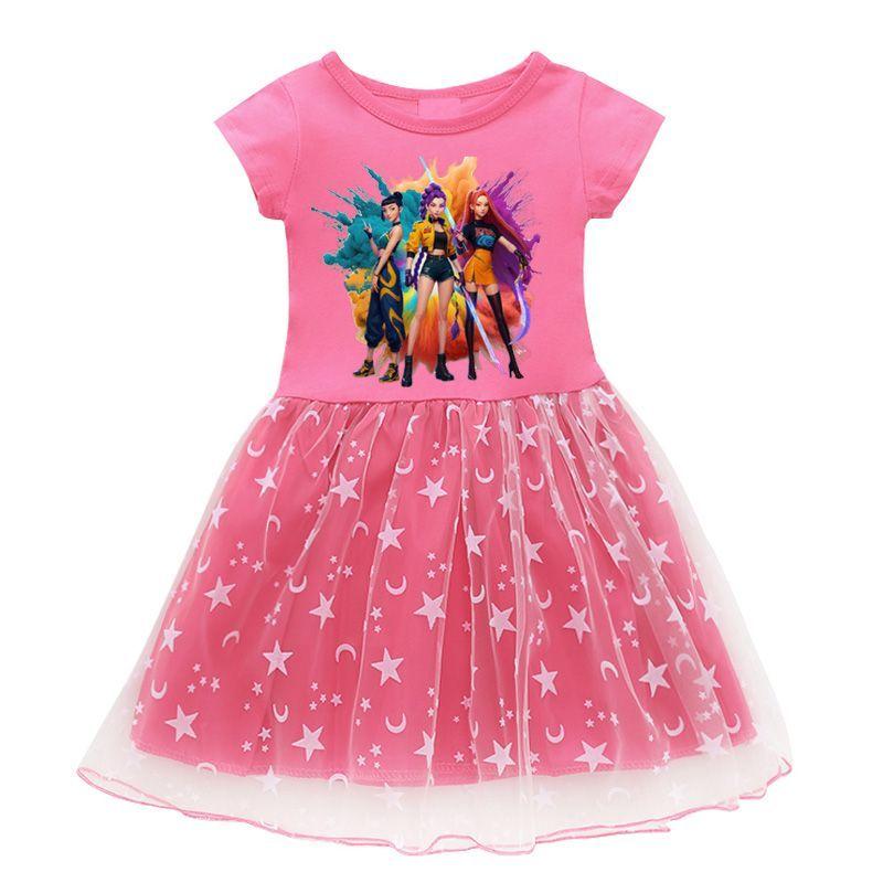 

Children s Fashion Kpop Witch Hunt Group Dress Summer Girl Princess Dress 150 розы красного