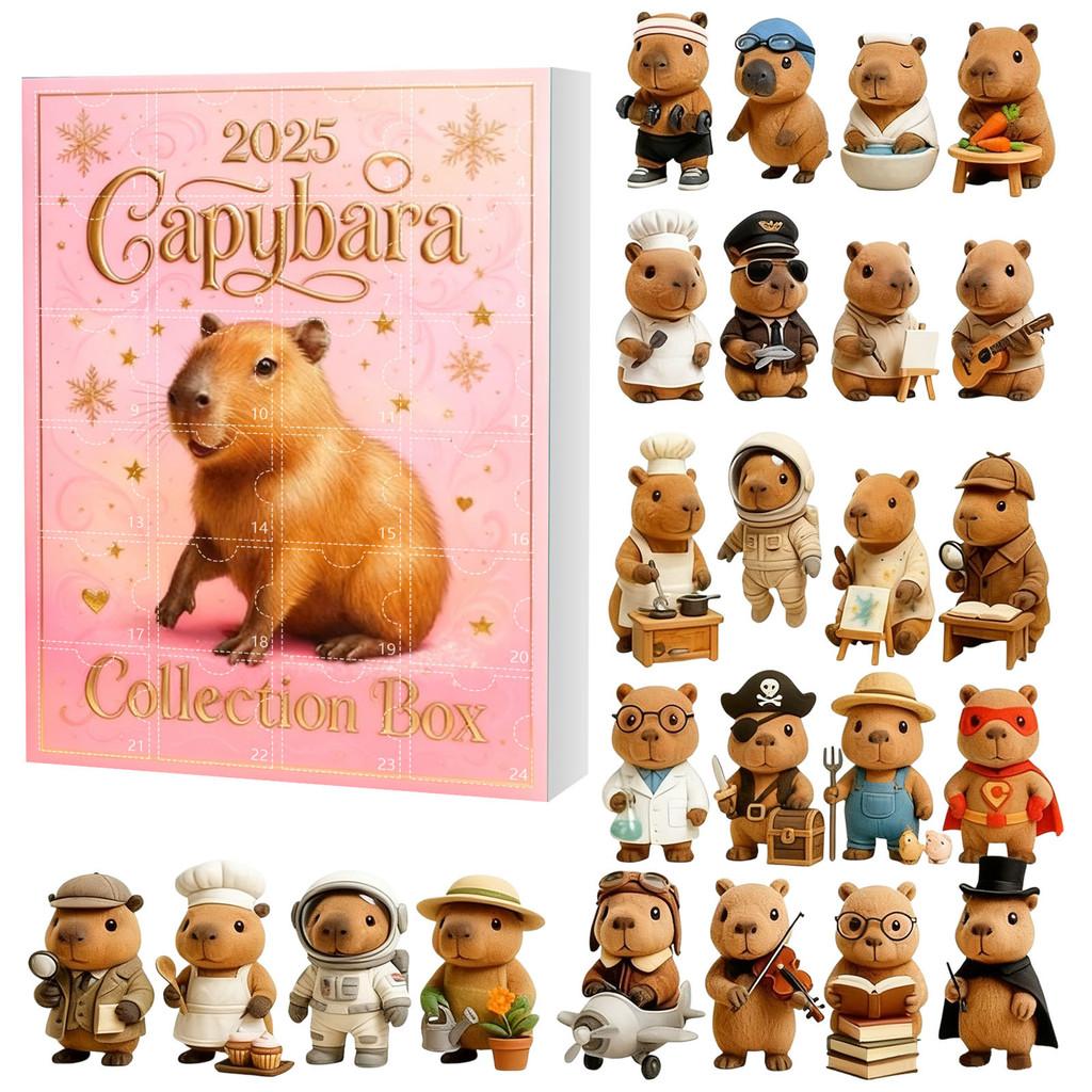 Christmas Capybara Advent Calendar Blind Box With Acrylic Figurines For Festive Decorations