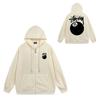 Trendy brand zipper hooded autumn and winter new letter flame pai jiu couple coat