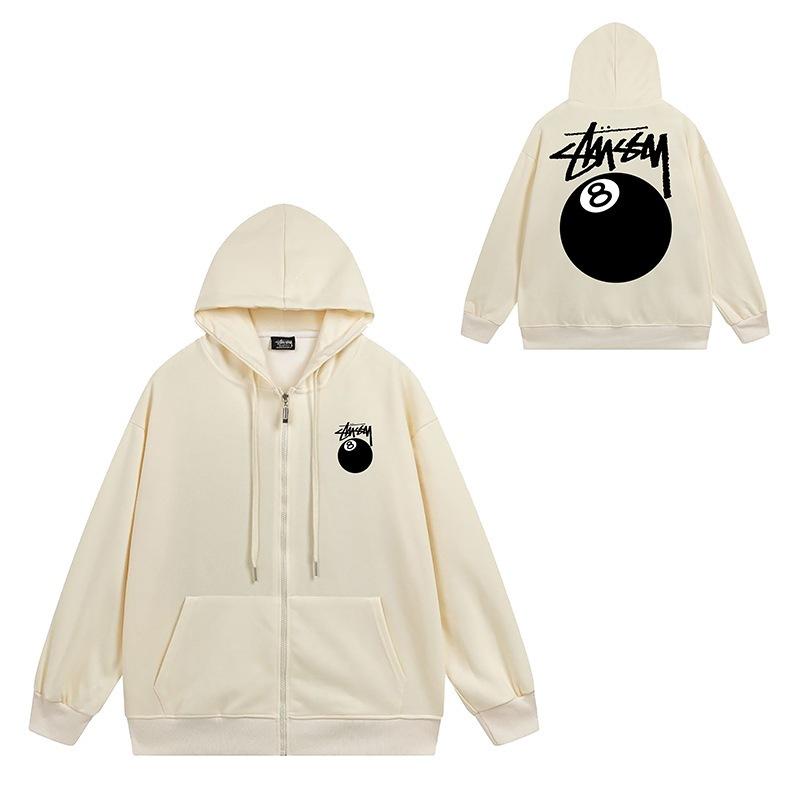 Trendy brand zipper hooded autumn and winter new letter flame pai jiu couple coat