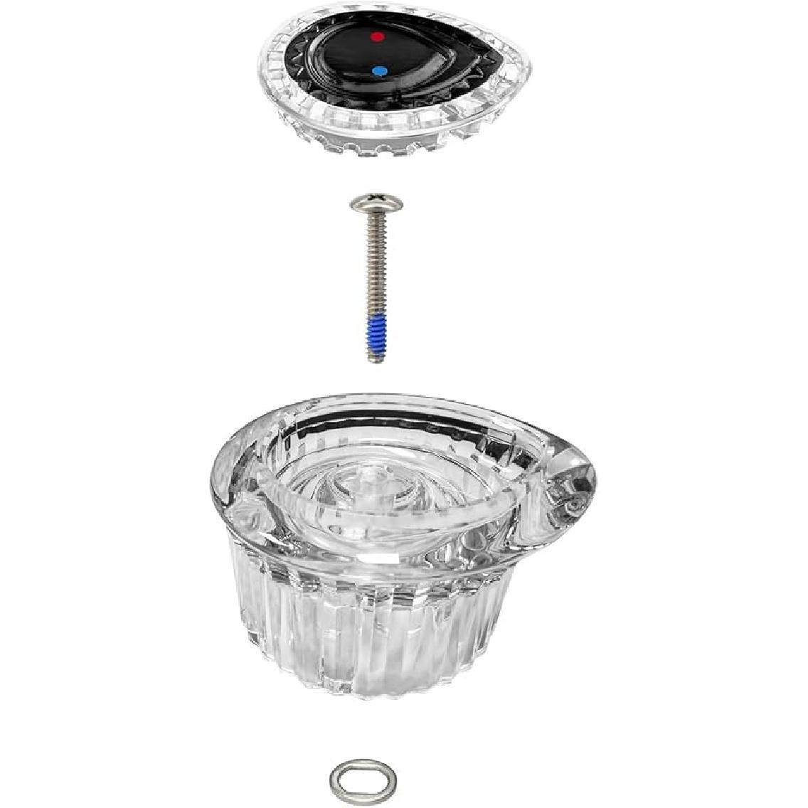 Replacement (100710) for Moen Posi-Temp One-Handle Tub and Shower Knob Handle Kit, White and Chrome Knob Insert