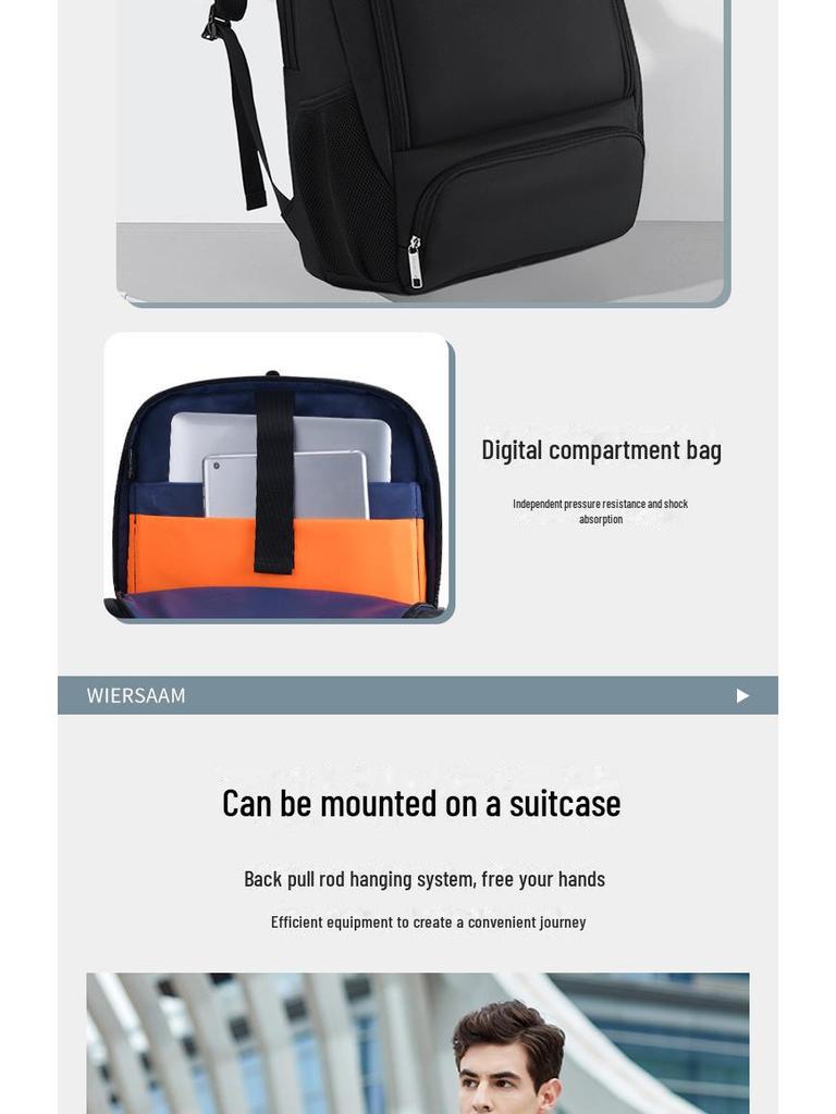 Men's Fashionable Multifunctional Backpack: Lightweight, Large-Capacity for Travel and Business, Computer-Friendly