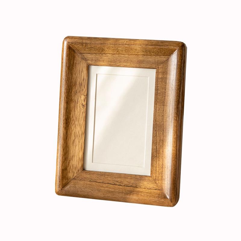 

Solid Wood Rounded Corner Photo Frame for Table Decor, Creative DIY Calligraphy Empty Frame Chinese Painting Picture Frame 6 in