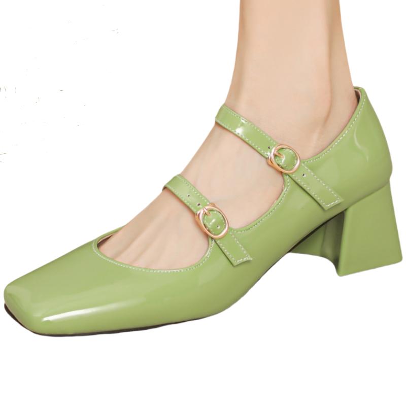 

Модные элегантные женские туфли на каблуках большого размера 45, туфли Мэри Джейн, черные, серебристые, зеленые, фиолетовые, на каблуке, офисные, свадебные туфли для девочек 39 зелёный