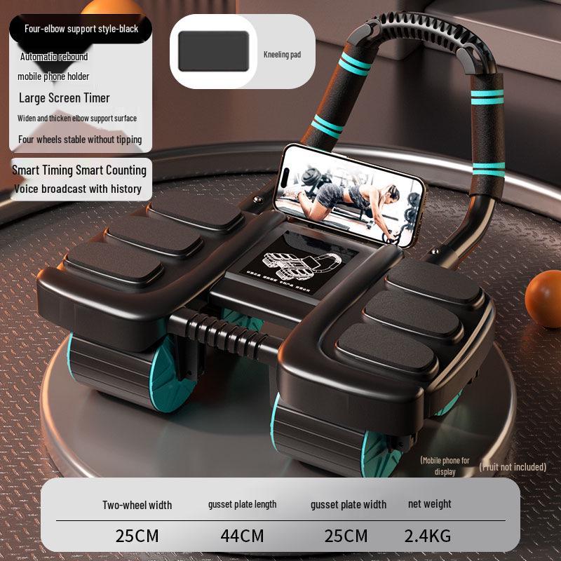 Changfeng 2025 Four-Wheel Ab Wheel with Elbow Support - Automatic Rebound Sit-up Fitness Machine