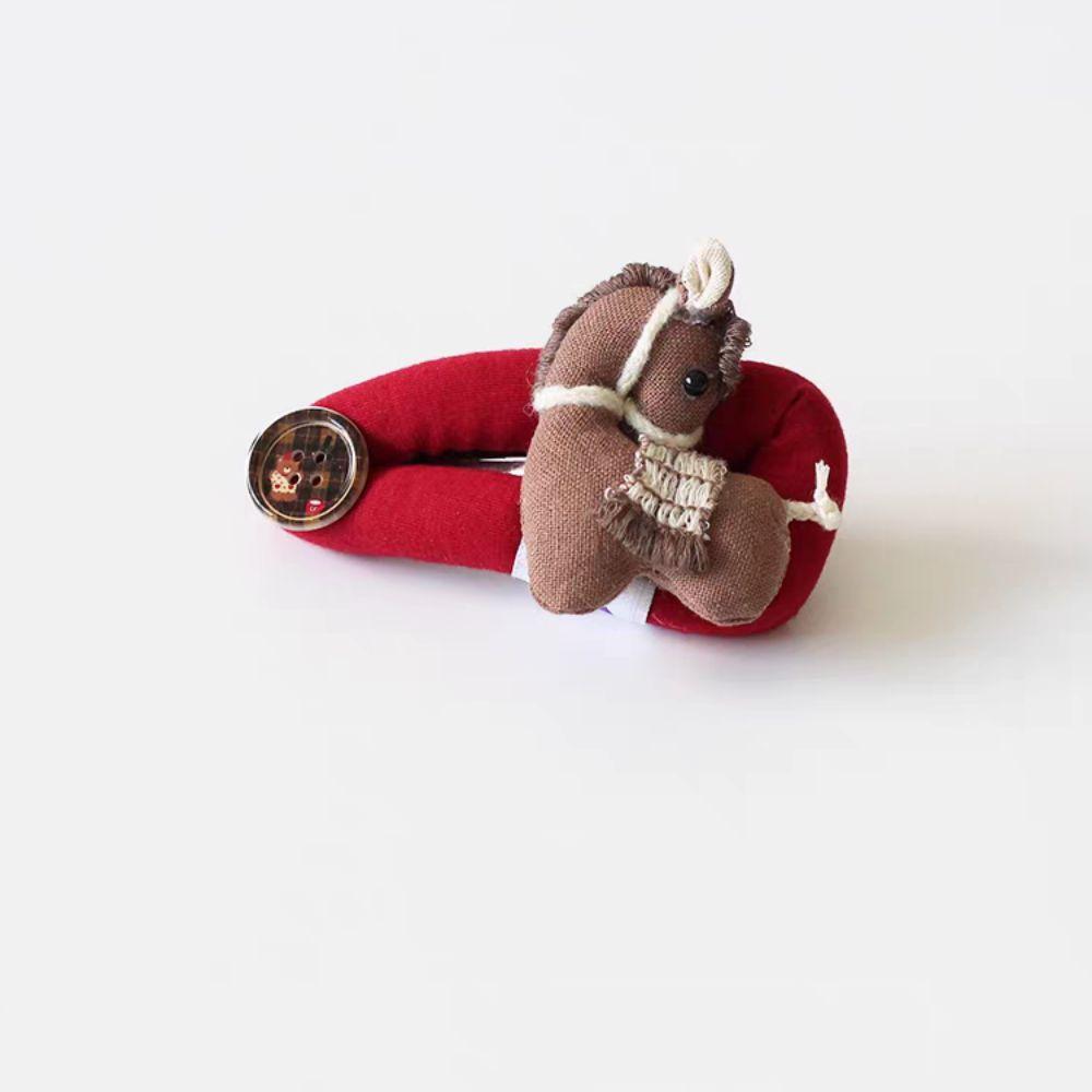 Hair Wear New Year Hair Clip Funny Horse Doll Side Clip Cute Horse Hair Clip  Headwear