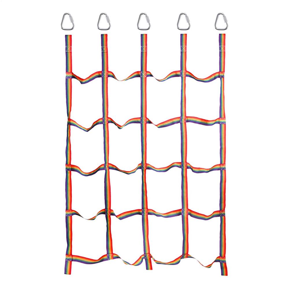

Outdoor Children s Climbing Net Rainbow Ribbon Net Physical Training Toy Children s Swing Hanging Step Ladder Square Grid