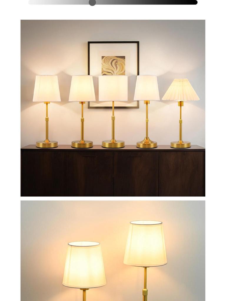 Vintage French Retro Rechargeable Bedside Lamp - High-End Creative Table Lamp for Bedroom Decor