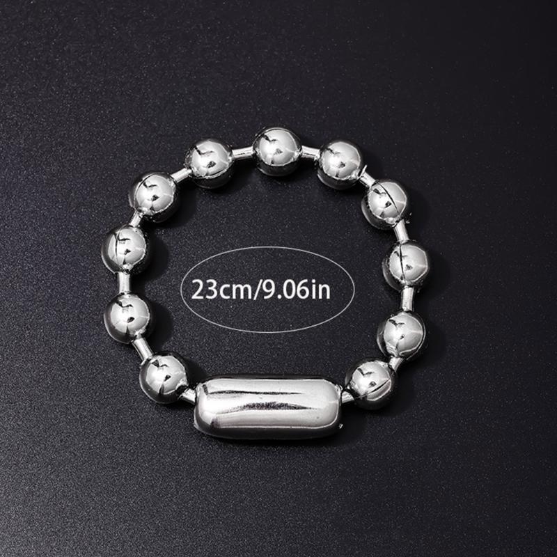 Fashionable Hip Hop Style Beads Bracelet for Men Christmas Valentine Gift, Vintage Bead Ball Bracelet