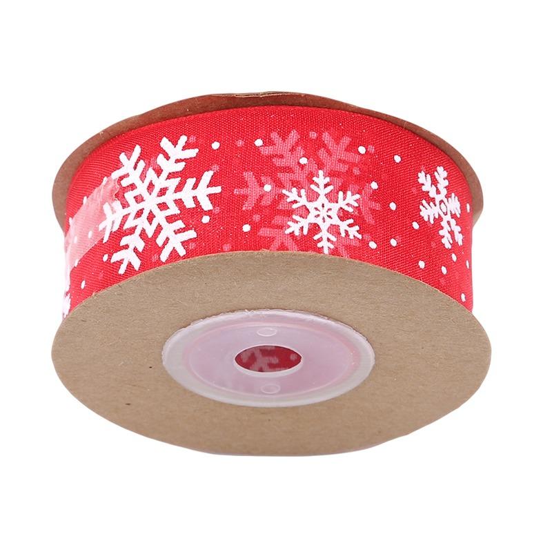 Christmas Organza Ribbon Snowflake Ribbons Handmade DIY Gift Wrapping Decoration Wreath Home Decor
