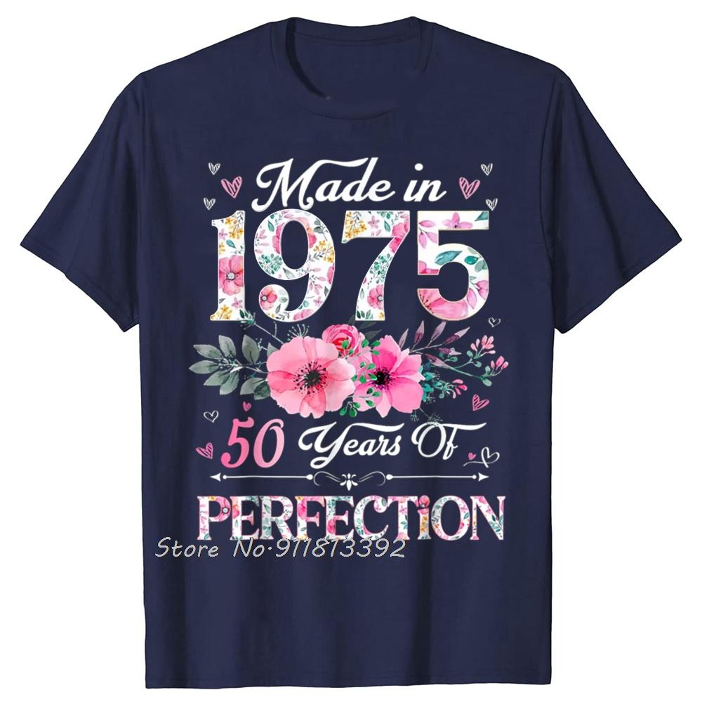Birthday Gifts Men Women Old Vintage 1975 Party TShirt Mens Clothing Hip Hop Streetwear Cotton T Shirt Fashion Tshirt