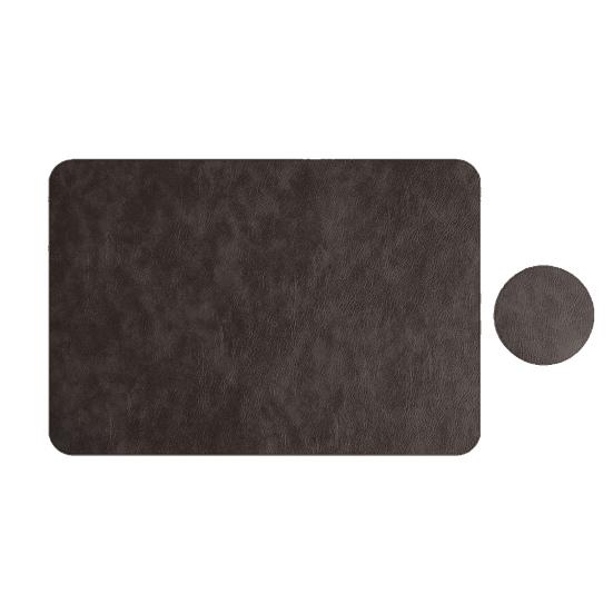 Faux Leather Placemat Coaster Dining Table Heat Insulation Pad Dual Side Waterproof Placemat for Kitchen Countertops Dining Tables