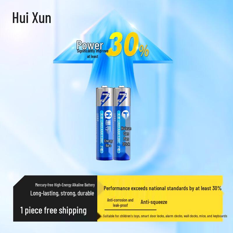Huixun JD AAA Alkaline Batteries (2-Pack) CN Plug (adapter Included)