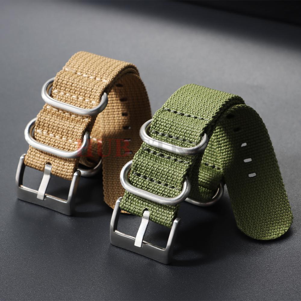 Fashion Ribbed Nylon Watchband Replacement Bracelet Men Women Nylon Watch Band With Silver Pin Buckle 20mm 22mm Universal Strap