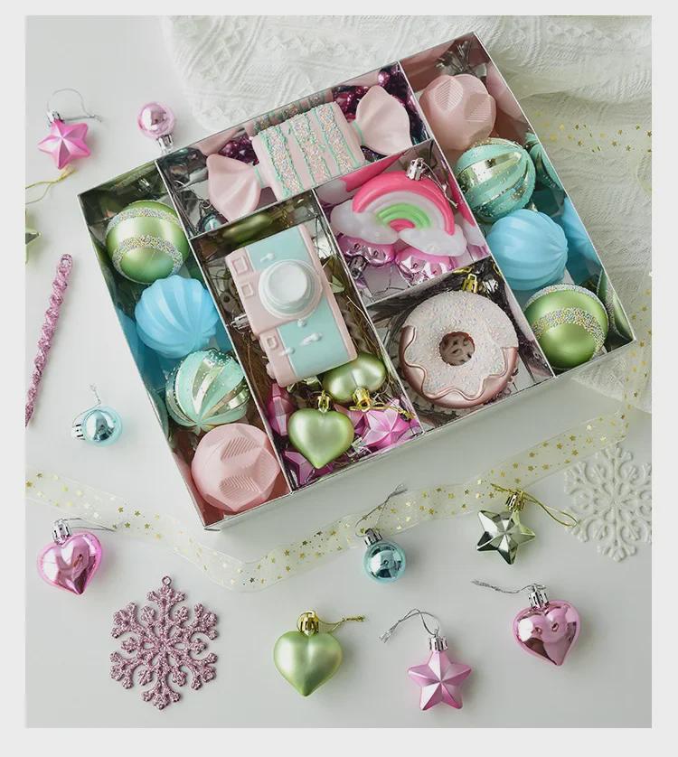 Macaron Color Cross-Border Christmas Ornaments: Unique Christmas Tree Hanging Baubles and Pendants