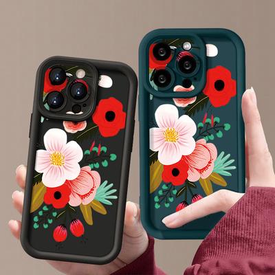 Para iPhone 16 Funda Patrón de Flores de Dibujos Animados Resistente a Golpes TPU Silicona Suave Cubierta Para iPhone 13 14 15 Pro Max 12 11 iPhone 16 Pro Max Funda