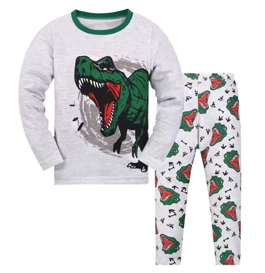 2025 Dinosaurier-Muster Kinder-Hausanzug-Set - Kinderbekleidung