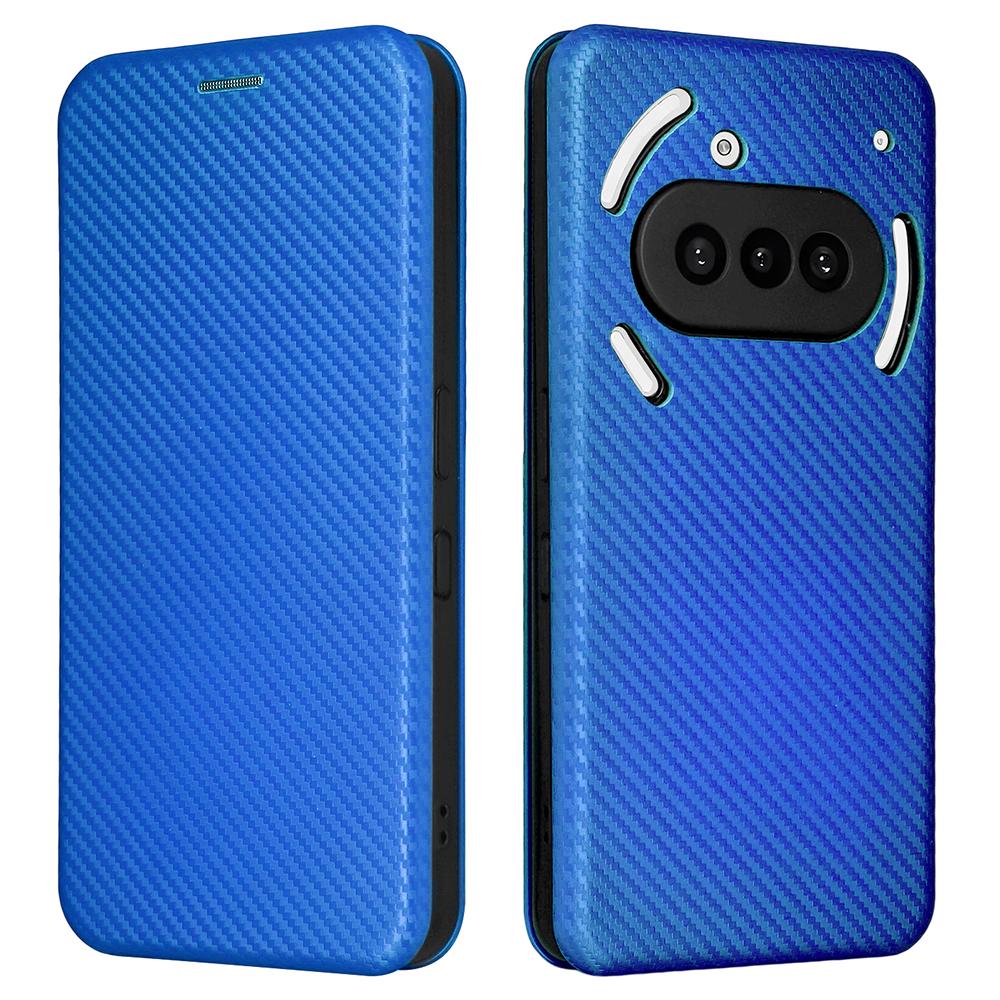 For Nothing Phone (3a) Case Carbon Fiber Texture Drop-Proof PU Leather Phone Cover