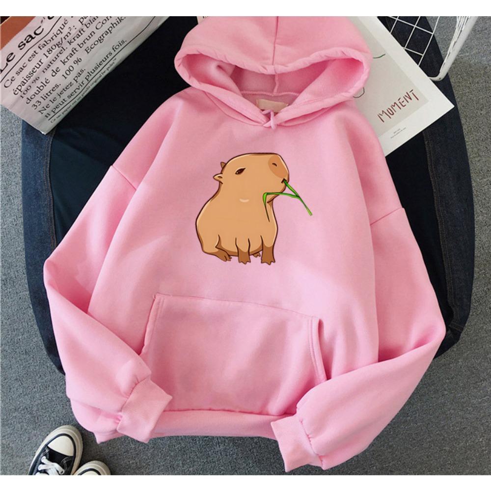 Funny Capybara Kawaii Cartoon Print Women Hoodies Hip Hop Clothes Hooded Sweatshirts Streetwear Hoodie Female Hoody