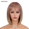 Women's Natural Looking Daily Use Short Straight Wig with See-through Bangs Ladies Front Lace Heat Resistant Fluffy Bob Wig