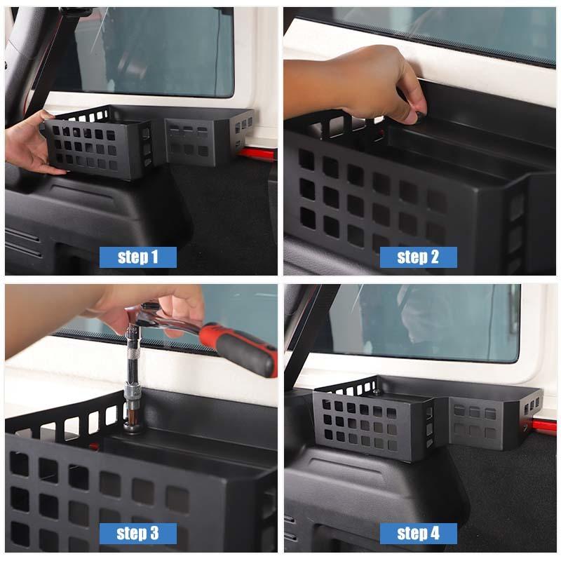 Car Tail Box Multifunctional Storage Box Organizer Metal Container For Jeep Wrangler JL 2024 Up 4-Door Version Interior Stowing Tidying Accessories