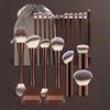 22-piece Professional Makeup Tool Set, Including a Velvet Storage Bag, 20 Soft Long Aluminum Tube Brushes + 2 Powder Puff