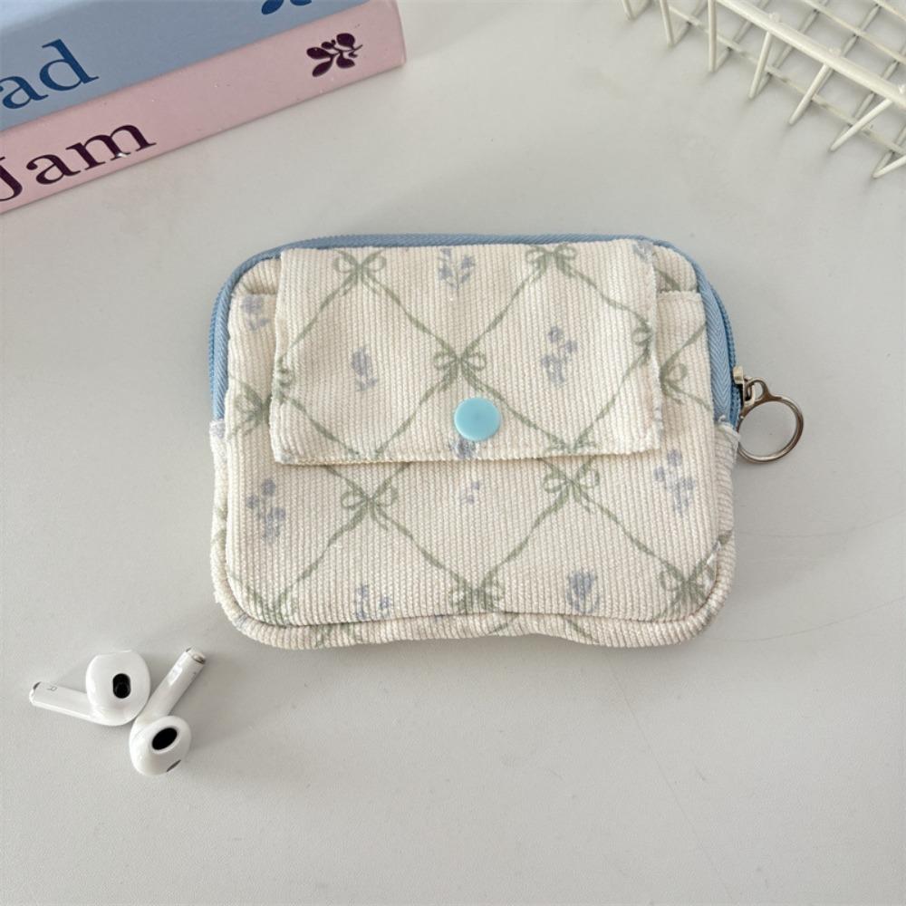 Bow Ethnic Style Coin Purse Polka Dot Small Cosmetic Bag Zipper Pouch Earphone Bag  Travel