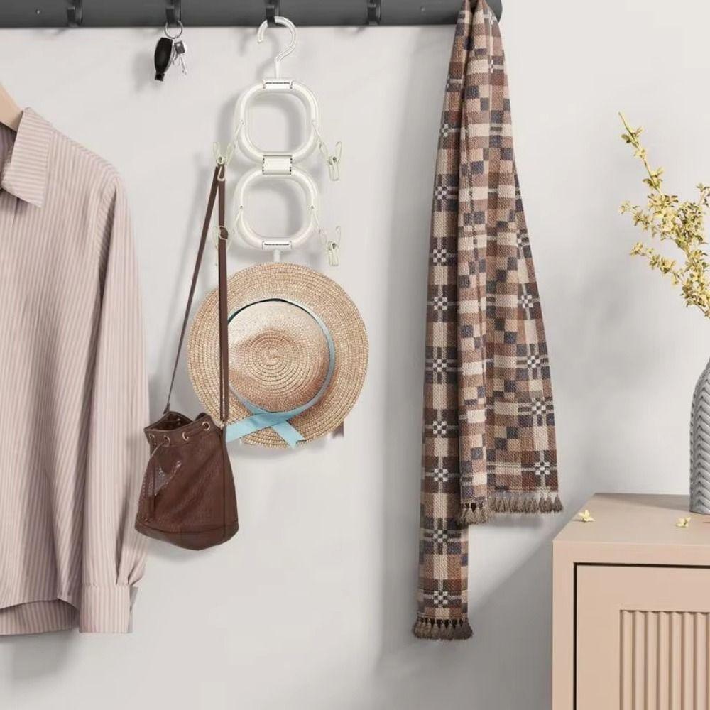 4/6 Hooks Hat Storage Rack Space Saving Hat Display Holder Universal Hanging Hat Organizer  Bedroom