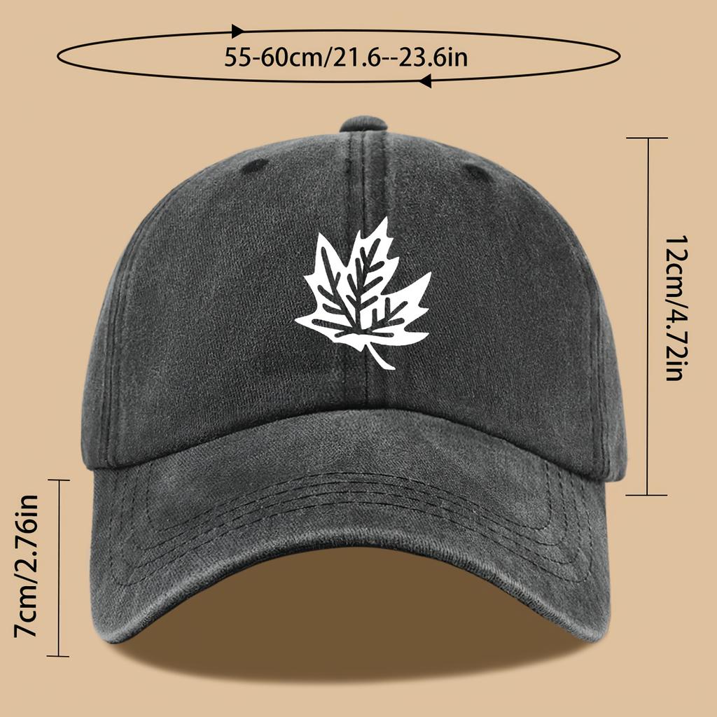 Maple Leaf Print Retro Trucker Cap Breathable Adjustable Baseball Cap Unisex Sun Hat