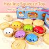 Dumpling Squishies Blow Bubbles Toy Dumpling Squishies Set with Steamer New Bubble-Blowing Squishies, Stretchy Fidget Sensory