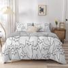 Cartoon Cat Duvet Cover Set Cartoon Animal Print Bedding Set With Pillowcase 2/3Pcs Comforter Cover For Bedroom Decor