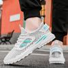 Fashion Summer Breathable Large Mesh Sports Shoes with Lace Up and Lightweight Perforated Shoes for Outdoor Fashion and Leisure