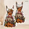 Women Plus Size Spaghetti Strap Off Shoulder Dress Witchy Potion Bottle Floral Crystal Moon Print Swing Dress