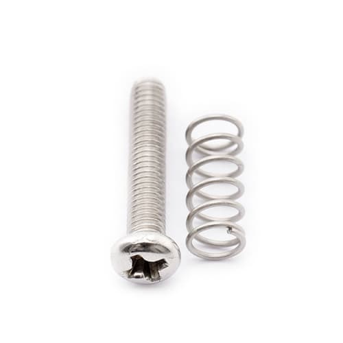 Musiclily Pro M3 X 16mm Stainless Steel Saddle Intonation Screws and Springs for Imported Strat-Style Electric Guitar Tremolo Bridges, Original Color