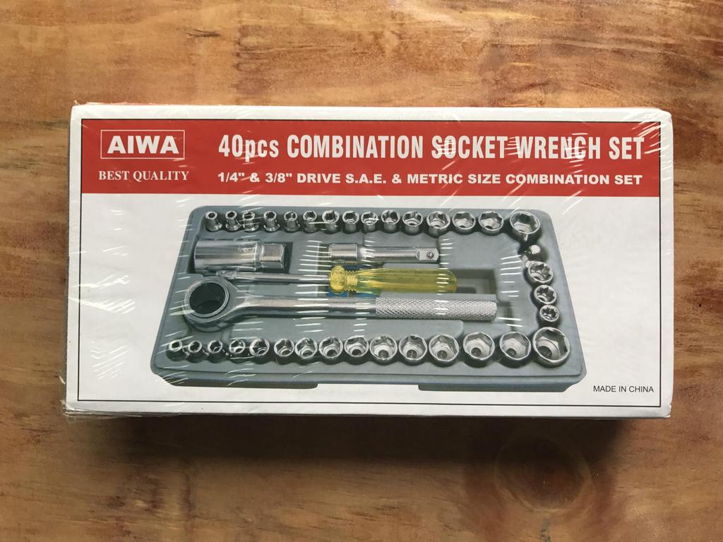 40-Piece Auto Repair Tool Set - Onboard Emergency Socket & Wrench Kit