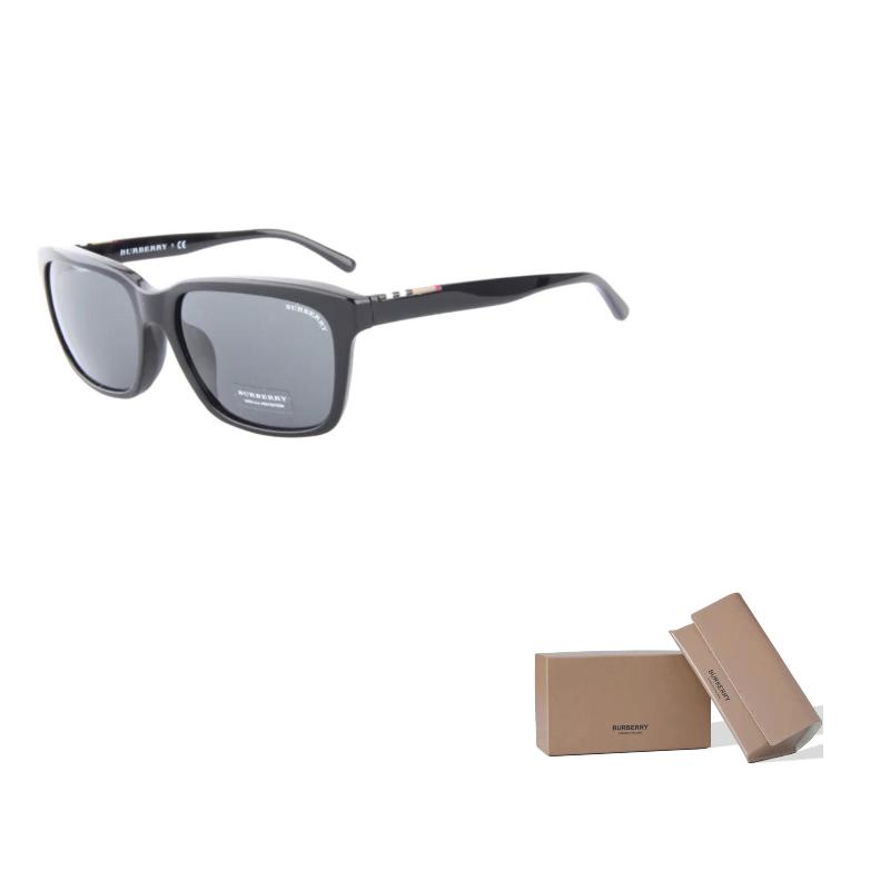 Burberry Full Frame Panel Frame Square Sunglasses Unisex Couple Black