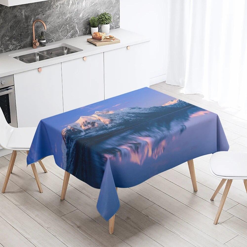 Beautiful Natural Scenery Printed Tablecloth Outdoor Picnic Camping  Stain Resistant Waterproof Table Home Decoration