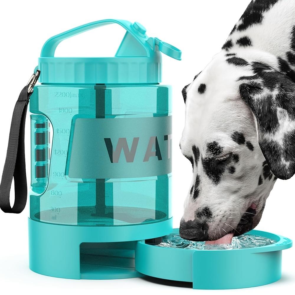 

77oz Large Capacity Dog Water Bottle 2-in-1 Leakproof Pet Water Dispenser Portable Dog Water Bowl for Travel Camping Outdoor зелений