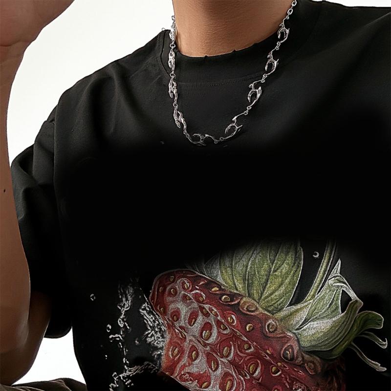 Irregular Wavy Chain Necklace Adjustable Length Neckchain Unisex Choker Ornament Trendy Accessory for Fashion Lovers