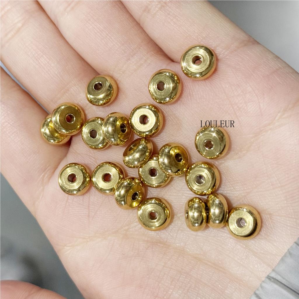20-50pcs Flat Round 304 Stainless Steel Beads for Jewelry Making Loose Spacer Beads DIY Bracelet Necklace Wholesale