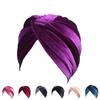 Turban Cap Solid Color Cross Shape Lady Stretchy No Brim Indian Turban Hat for Spring Autumn Winter