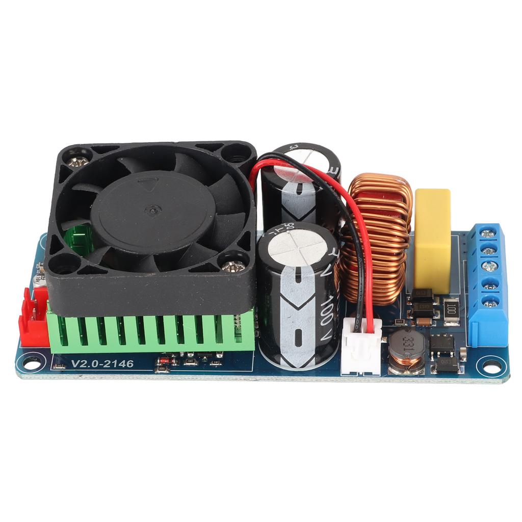 IRS2092S Leistungsverstärkerplatine 500W Monokanal D HiFi Leistungsverstärkerplatine mit Lüfter für DIY Soundsystem